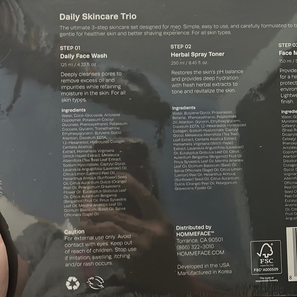 HOMMEFACE Daily skincare trio set - Picture 8 of 10